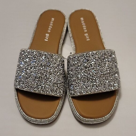 BRAND NEW Madden Girl BIJOUR WOMEN's RHONESTONE SLIDE SANDAL R3 - Picture 2 of 16